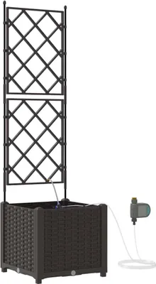 Produktbild von vidaXL Garten-Pflanzgefäß Braun 40 x 40 x 142 cm Kunststoff