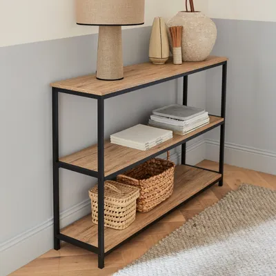 Produktbild von sweeek - Metallregal mit Ablagen in Holzdesign - Schwarz