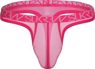 Immagine prodotto di SUKREW - Intimo da Uomo Mutandine a perizoma - Sheer Low-rise Thong Elect Pink - 1x Taglia XXL