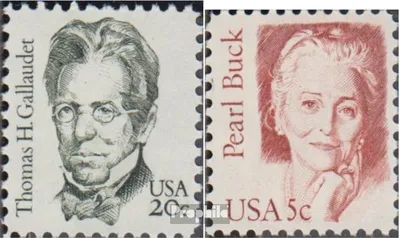 Produktbild von Briefmarken USA 1983 Mi 1635,1640 (kompl.Ausg.) postfrisch Persönlichkeiten - thomas H.Gallaudet