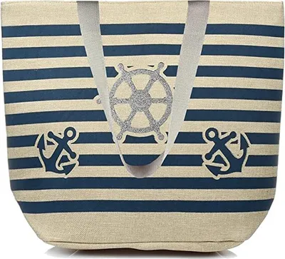 Produktbild von BambiniWelt by Rafael K. Strandtasche mit Reißverschluss XXL Beachbag Shopper Einkaufstasche Schultertasche für Damen