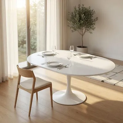 Imagen del producto de Mesa extensible, diámetro 100 cm / 130 × 90 cm, altura 80 cm