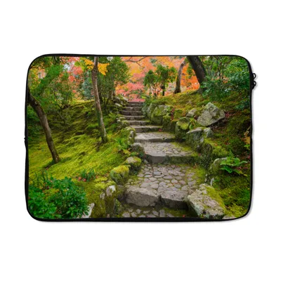Produktbild von MuchoWow® Laptop Hülle 13 Zoll Natur - Steine - Kröte - Moos - Japanisch Laptoptasche - Laptophülle - Sleeve - Rundumschutz