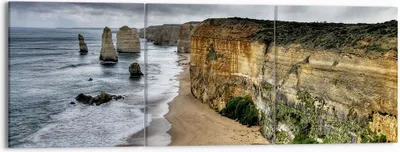 Produktbild von Bild auf Leinwand - Leinwandbild - Strand Ozean Landschaft - 150x50cm - Wand Bild - Wanddeko - Leinwanddruck - Bilder - Kunstdruck - Wanddekoration - Leinwand bilder - Wandkunst - CA150x50-0141