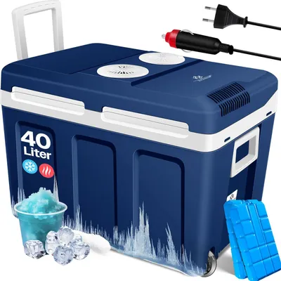 Produktbild von KESSER® 40L Kühlbox mit Rollen | zum Warmhalten und Kühlen | thermo-Elektrische Kühlbox | 12 Volt und 230 Volt| Mini-Kühlschrank | Thermobox für Auto| Boot und Camping | EEK A++ mit ECO Modus