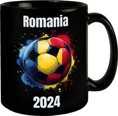 Produktbild von Fußball Rumänien Flagge Tasse in Schwarz