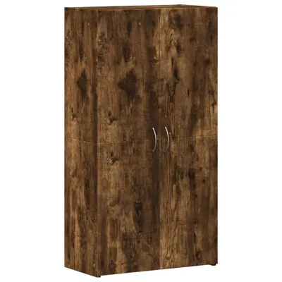 Image de Armoire de classement chêne fumé 60x32x115 cm bois d'ingénierie