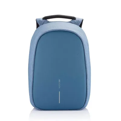 A blue backpack is shown against a white background.