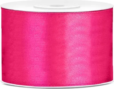 Image de Ruban cadeau en satin rose foncé 25m 50mm de large