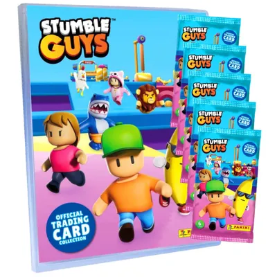 Produktbild von Panini Stumble Guys Karten Serie 1 - Sammelkarten Trading Cards - 1 Mappe + 5 Booster