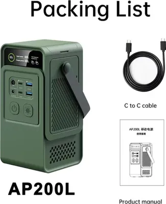 Produktbild von Power Station Camping - Tragbare Powerbank - 200W 192Wh 60000mAh - LiFePO4 Akku - Notstromversorgung - USB & USB-C Anschlüsse