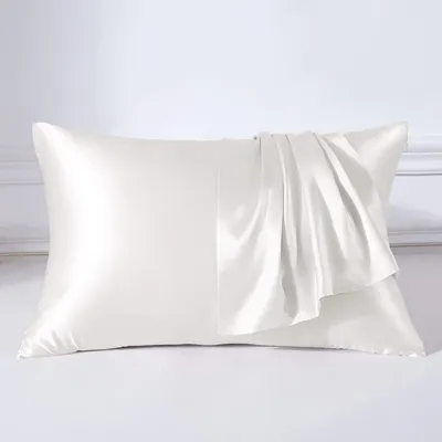 Productafbeelding van Kussensloop, 50 x 75 cm, wit, 100% zijde, 22 momme, anti-huisstofmijt, met rits