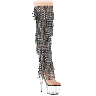 Produktbild von ADORE-3019C-RSF Damen Boots von Pleaser, Transparent Schwarz , EU 38, US 8