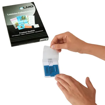 Produktbild von LMG LMGBC-100 100x Laminierfolien glänzend für Visitenkartenformat
