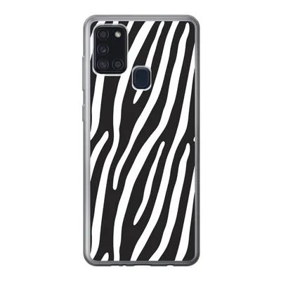 Produktbild von MuchoWow® Handyhülle Schutzhülle Hülle für Samsung Galaxy A21s Tiere - Zebradruck - Schwarz Silikon Softcase Handy Hülle - Hartschale