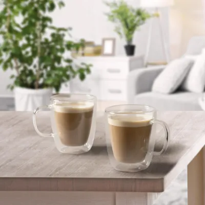 Produktbild von 2er Set Cappuccino Gläser 400 ml Doppelwandig Borosilikat Thermogläser