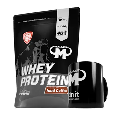 Produktbild von Mammut Nutrition - Whey Protein 1000 g Beutel - 40 Portionen Eiweiß + GRATIS Keramik Tasse, Geschmack: Iced Coffee
