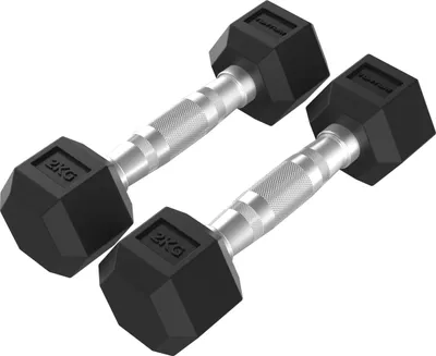 Image de Tunturi Platinum Hexa Haltères - Caoutchouc - 2x 2kg - Noir