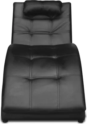 Obrázek produktu pro vidaXL Chaise Longue s polštářem z černé umělé kůže