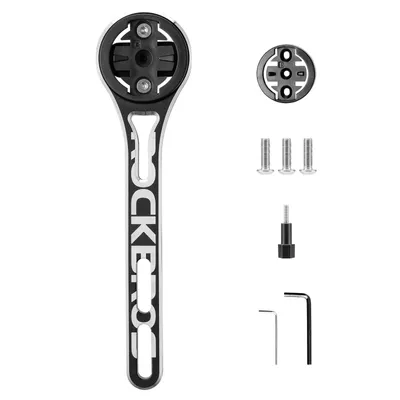Produktbild von ROCKBROS Fahrradcomputer Halterung Alu mit Schnellverschluss Kompatibel mit Garmin Bryton und Fahrradlichtern, Schwarz Großes Logo