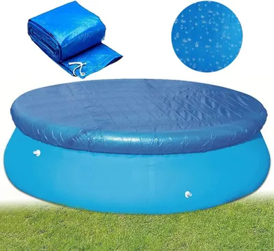 Produktbild von Poolabdeckung Rund,Bodenpoolabdeckungen Durchmesser 3 m,Aufblasbare Rahmenpools Wasserdicht Abdeckplane Schutzhülle