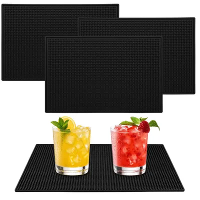 4er-Set Barmatten 45x30 cm Silikon-Abtropfmatte für Bars