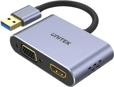 Produktbild von UNITEK V1304A, 0,15 m, USB Typ-A, HDMI + VGA (D-Sub), Männlich, Weiblich, Gerade