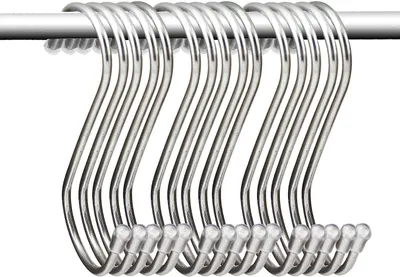 Produktbild von S-förmiger Metallhaken zum Aufhängen, Edelstahl, Multifunktions-Aufhänger, Haken für Küche, Löffel, Pfanne, Badezimmer, Schlafzimmer, 15 Stück, klein, silberfarben Better