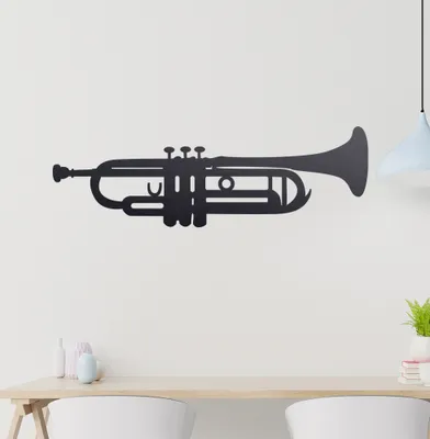 Produktbild von Trompete Wandtattoo in 6 Größen - Wandaufkleber Wall Sticker - Dekoration, Küche, Wohnzimmer, Schlafzimmer, Badezimmer