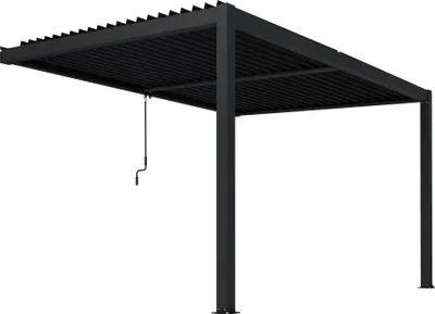 Immagine prodotto di Milani Home - pergola bioclimatica addossata, 3 x 2,5 m, in alluminio, lamelle orientabili, antracite