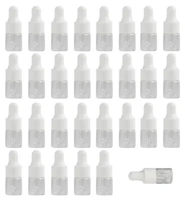 30 Glas-Tropffläschchen 2 ml mit Pipette, transparent