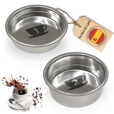 Kaffeefilter 51 mm, Set 2 Filter (1+2 Tassen), Edelstahl