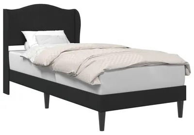 Produktbild von vidaXL Bettrahmen mit Kopfteil Schwarz 100 x 200 cm Samt
