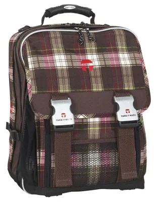 Produktbild von Take it easy Schulrucksack Schultasche Schulranzen Rucksack  Lond.PLAID braun/pink
