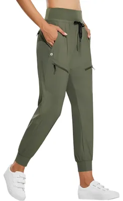 Immagine prodotto di Pantaloni cargo da trekking da donna, impermeabili, verdi, taglia L