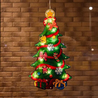 LED-Weihnachtslichter mit Saugnapf, 15x25 cm, für Fenster
