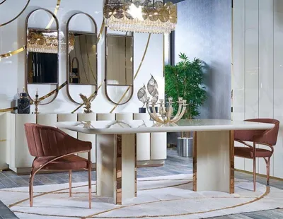 Produktbild von Luxus Tische Esszimmer Tisch Esszimmer Moderner Gold Edelstahl
