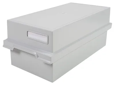 Immagine prodotto di Portaoggetti a tasche con coperchio, in plastica, formato DIN A6, color grigio chiaro, marca Exacompta