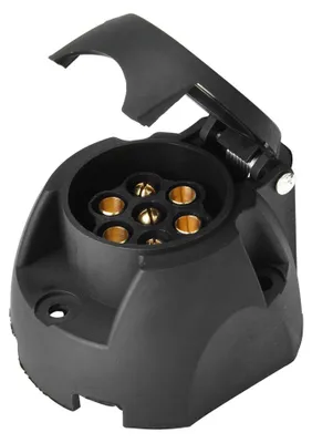 Image de Connecteur de câble étanche 12 V à 7 broches rond pour camion européen et remorque avec affichage des feux de signalisation