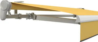 Produktbild von SOLUNA Gelenkarmmarkise Trend 4,5x3,5 Stoff Dessin U415 Gestell E6EV1 silber eloxiert Antrieb links inkl. Motor, Wandsch
