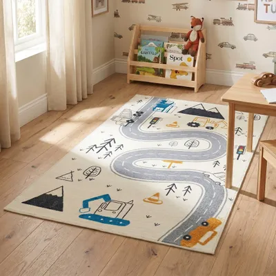 Produktbild von Volero - Spielteppich Auto - Dex Road Blau - 120x170 cm - Kinderzimmer - Ländlich, Modern