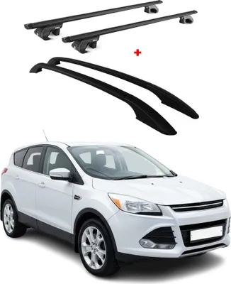 Image de KIT Barres de toit trans+long pour Ford Kuga 2012-2019 Alu Noir