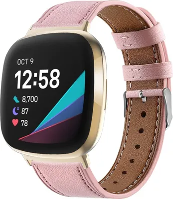 Produktbild von Strap-it Fitbit Versa 3 Armband Leder (Rosa)