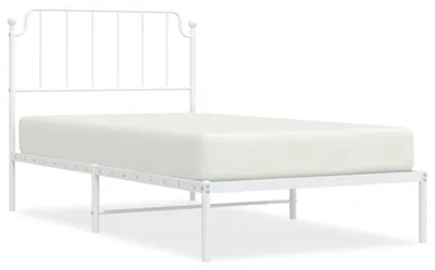 Produktbild von vidaXL Bettgestell mit Kopfteil Metall Weiß 100x200 cm