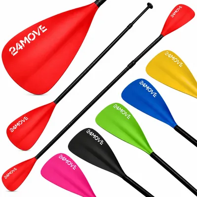 Immagine prodotto di 24MOVE® Pagaia doppia 2in1 per SUP Stand Up Board, kayak, leggera in alluminio 230 cm, regolabile, rossa