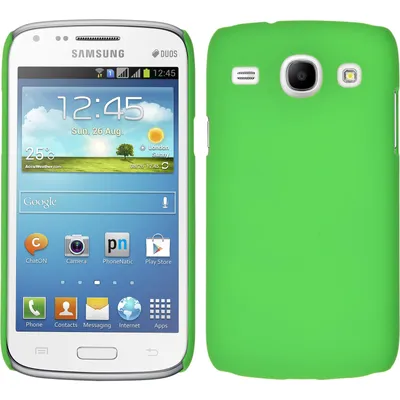 Produktbild von PhoneNatic Case kompatibel mit Samsung Galaxy Core - Hülle grün gummiert Hard-case + 2 Schutzfolien