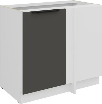 Obrázek produktu pro Prodloužená rohová skříňka LUNARA - šířka 90 cm, grafit / bílá
