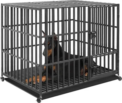 Produktbild von Hundekäfig - Schwarz - Tierkäfig - Hund - Großer Hundekäfig - Zwinger