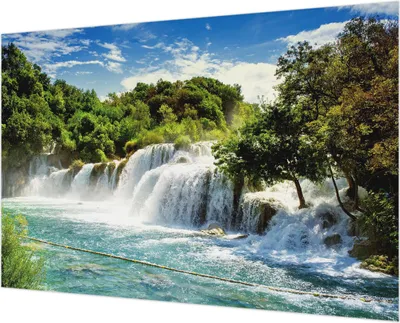 Zdjęcie produktu dla Tapeta ścienna – tapeta dekoracyjna do salonu – folia tapetowa do dekoracji ścian – 152 x 104 cm – zapierający dech w piersiach wodospad