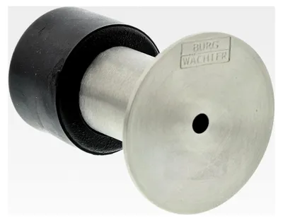 Produktbild von Wand-Türstopper, Höhe: 65 mm, Edelstahl/Gummi, Grau